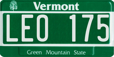 VT license plate LEO175