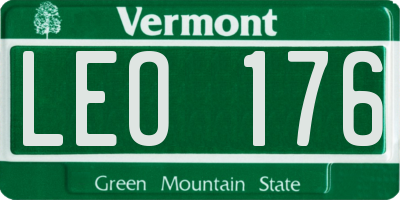 VT license plate LEO176