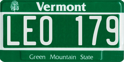 VT license plate LEO179