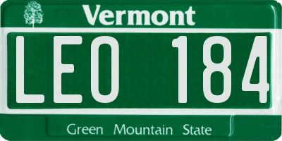 VT license plate LEO184