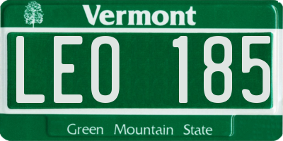 VT license plate LEO185