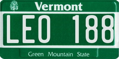 VT license plate LEO188