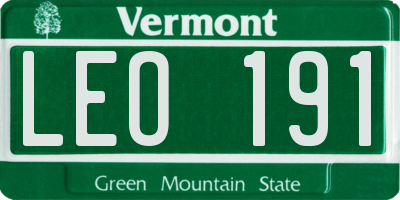 VT license plate LEO191
