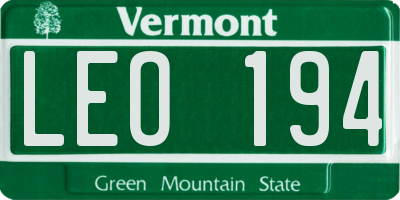 VT license plate LEO194