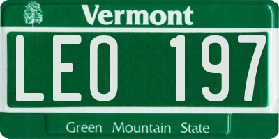 VT license plate LEO197