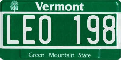 VT license plate LEO198
