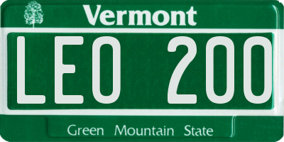 VT license plate LEO200