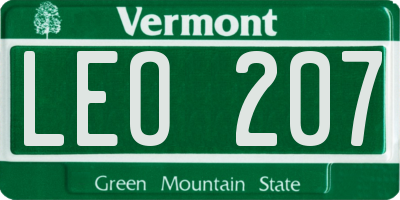VT license plate LEO207