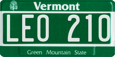 VT license plate LEO210