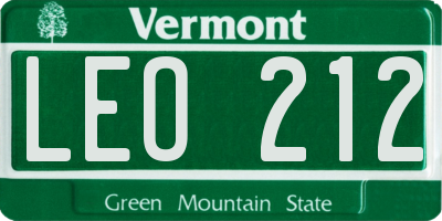 VT license plate LEO212