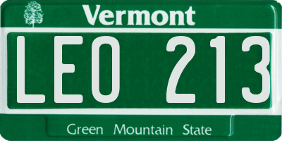 VT license plate LEO213
