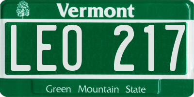 VT license plate LEO217