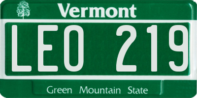 VT license plate LEO219
