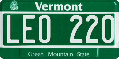 VT license plate LEO220