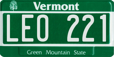 VT license plate LEO221