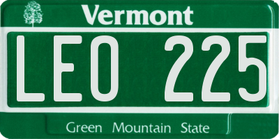 VT license plate LEO225