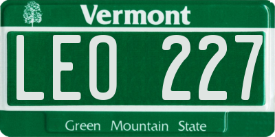 VT license plate LEO227