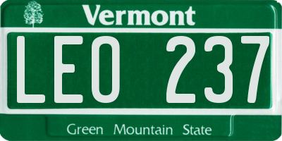 VT license plate LEO237