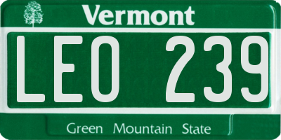 VT license plate LEO239