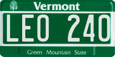 VT license plate LEO240