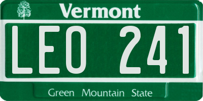 VT license plate LEO241