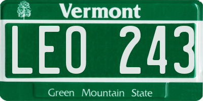 VT license plate LEO243