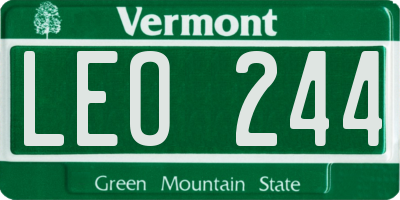 VT license plate LEO244