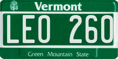 VT license plate LEO260