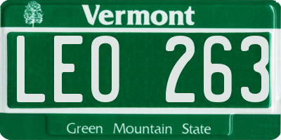 VT license plate LEO263