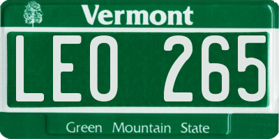 VT license plate LEO265