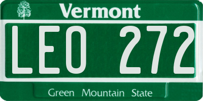 VT license plate LEO272