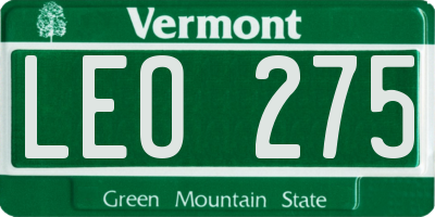 VT license plate LEO275