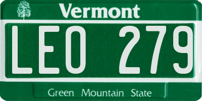 VT license plate LEO279