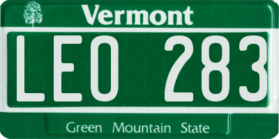 VT license plate LEO283