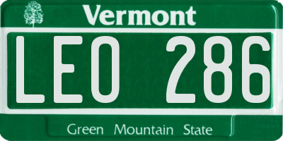 VT license plate LEO286