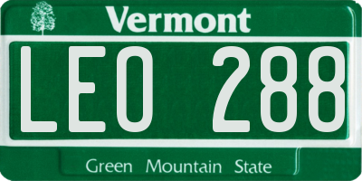 VT license plate LEO288