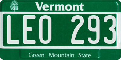 VT license plate LEO293