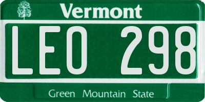 VT license plate LEO298