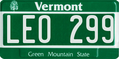 VT license plate LEO299