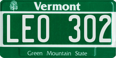 VT license plate LEO302