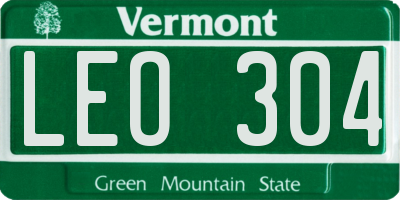 VT license plate LEO304