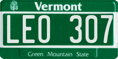 VT license plate LEO307