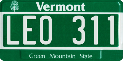 VT license plate LEO311