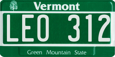 VT license plate LEO312