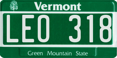VT license plate LEO318
