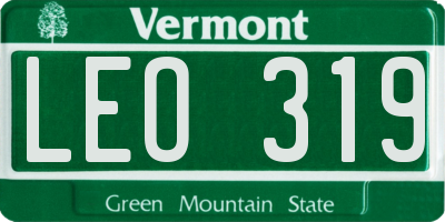 VT license plate LEO319