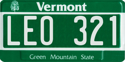 VT license plate LEO321
