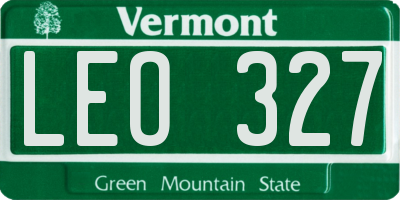 VT license plate LEO327