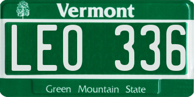 VT license plate LEO336