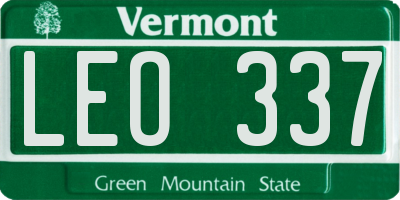 VT license plate LEO337